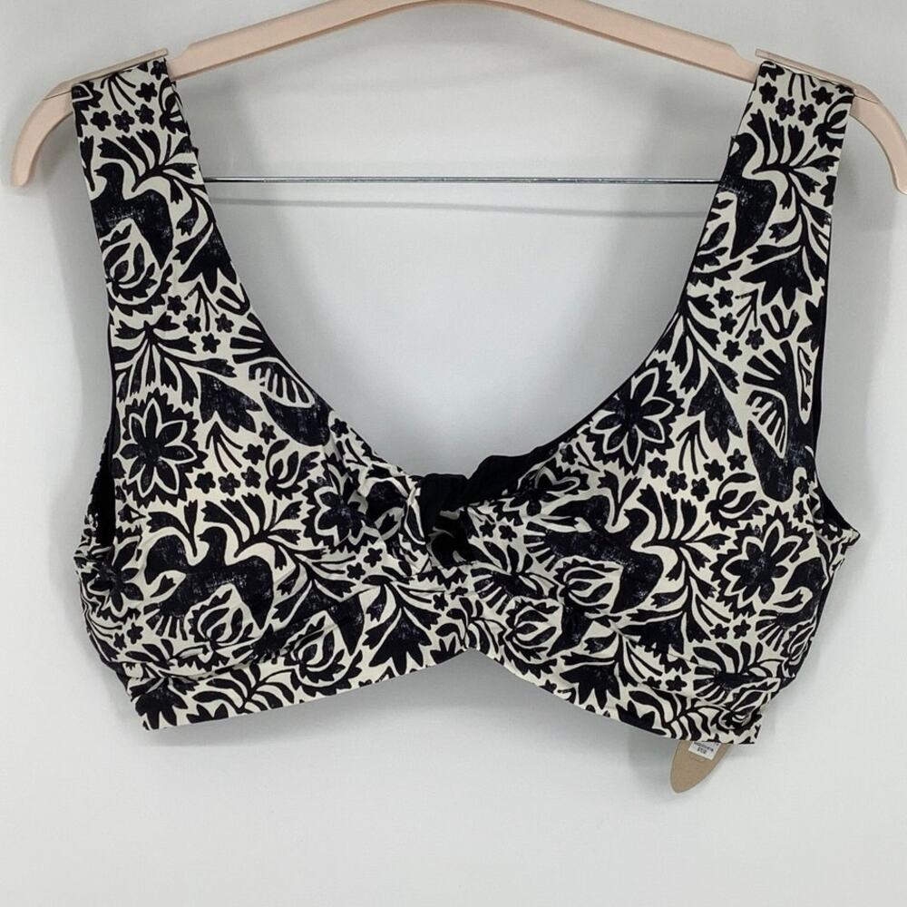 prAna Size XL Flora Fauna Under The Palms Swim Top Twisted Front Swimsuit N13-7 - Picture 3 of 10